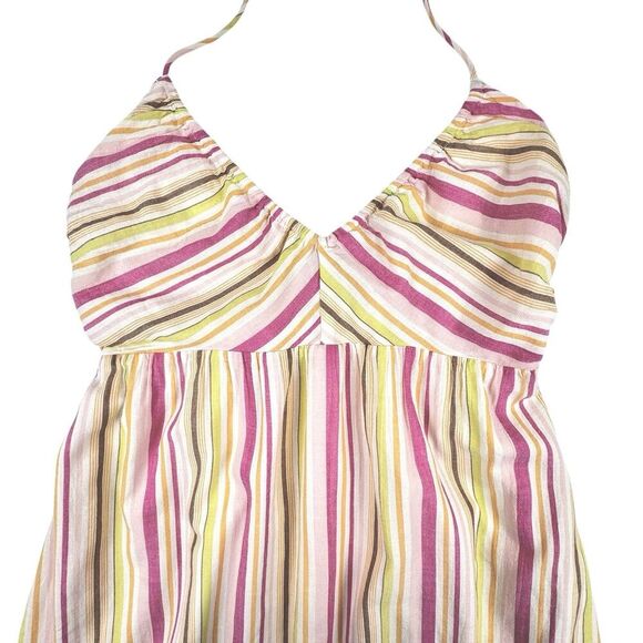 Old Navy Womens Midi Sundress Small Pastel Stripe Halter Empire Waist Beachy - Picture 5 of 11